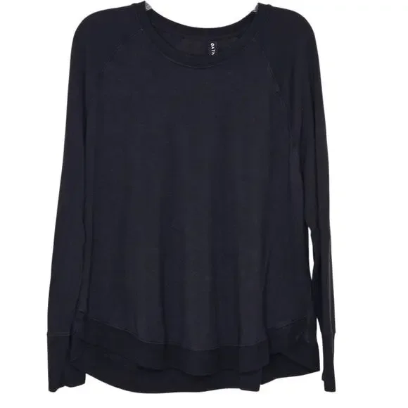 Athleta Mindset Sweatshirt Size 1X Black Soft Nirvana Knit #472751 - Picture 10 of 10